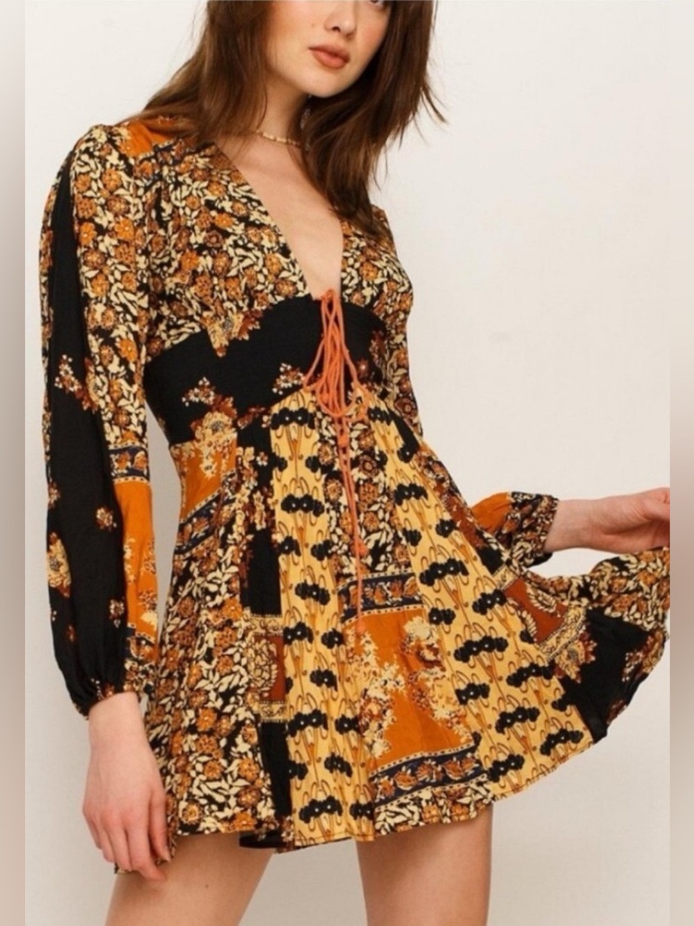 Free people mixin it up mini dress size medium